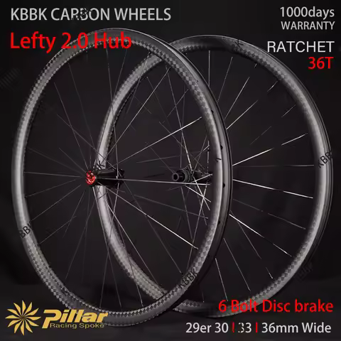 Lefty 2.0/3.0 Wheelset Rear MTB XC Carbon Wheels 30/33/36mm Width 30mm Deep Ratchet 36T 6 Bolts Tube