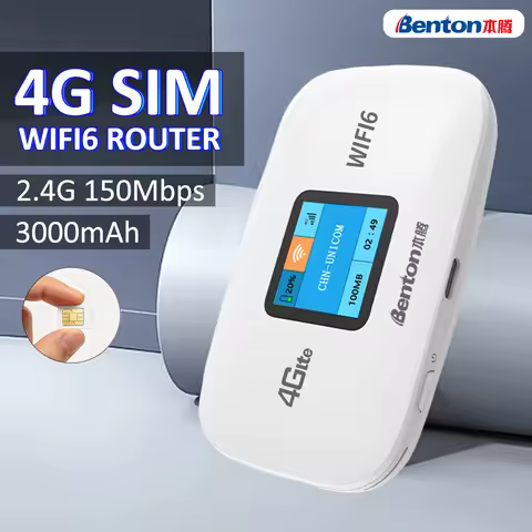 Benton 3000mAh WiFi6 Portable Travel Router Mobile 4G 5G Hotspot 4G Router 4G LTE Router for Outdoor