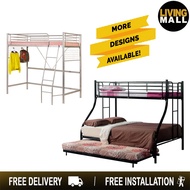 Living Mall Aurora Series Metal Double Deck Bed Frame Bunk Bed Loft Bed in 15 Designs