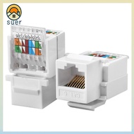 SUERHD RJ45 Ethernet Module, Tool-Less Cat5e Cat6 Module Coupler, UTP  Connector White  Panel