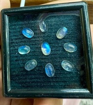 มูนสโตนสีน้ำเงิน 4.77cts 6x4mm 9 pcs พลอยธรรมชาติ 100% Blue moonstone 4.77cts 6x4mm 9 pcs 100% natur