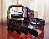 Cool Belt And Buckle Style Cowboy Genuine Crocodile Leather