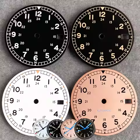 Tandorio Pilot Style Watch Dial Face Fit for NH35 NH36 NH38 NH70 NH71 NH72 Automatic Movement 29mm L