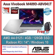 ASUS Laptop Vivobook M409B-ABV041T 14 Transparent Silver ( A4-9125, 4GB, 128GB SSD, ATI, W10 )