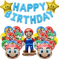 [Ready Stock]New Design ~Super Mario and friends Happy Birthday Deflated Balloons Party decorations Set
