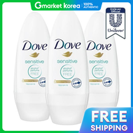 Dove | Deodorant Roll-On Sensitive 40ml 3-Pack