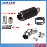 REALZIONMOTOR For Yamaha Mt25 Mt03 R25 R3 2013 To 2022 Sc Project Exhaust Slip On Middle Link Pipe A