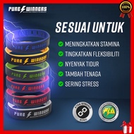 PUREWINNERS ORIGINAL 2.0 Gelang Tenaga Ion Negative Bracelet Sport Wristband Men  Lelaki Sukan Bukan