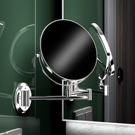 ST-🚢Bathroom Mirror Free Punch Wall Enlarged Cosmetic Mirror Toilet Wall Hanging Collapsible Toilet Hairdressing Mirror