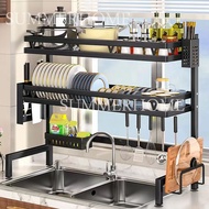 [ Available ] Kitchen Sink Shelf Stainless Steel Kitchen Cutlery Drainer Kitchen Storage Rack Sink Dish Rack