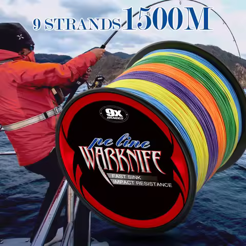 Warknife 1500M Braided Fishing Line 9 Strands MultiColor Multifilament Saltwater PE Line 15 20 25 35