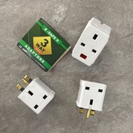 3 Way Adaptor C/W Neon / 3 Pin Plug Adaptor Extension Socket / E-SAFE II 13Amp C7387 [UK Standards]