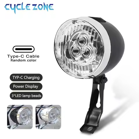 3 LED Retro Bike Front Light Retro Vintage Headlight with Bracket MTB Road Bike Vintage Head Light f