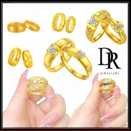 Raya Cincin Couple Emas 916 Original DR Gold Plated Cincin Emas 916 Romance Couple Rings for Men and