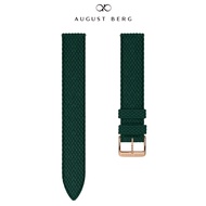 August Berg Green Perlon Rose Gold Buckle Watch Strap
