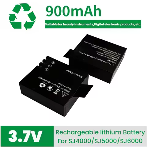 3.7V 900mAh Rechargeable Li-ion Battery Replacement for SJCAM SJ4000 SJ5000 SJ6000 SJ8000 WIFi Sport