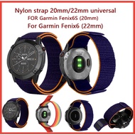 20/22mm Universal nylon strap For Garmin Fenix6S For Garmin Fenix6/Samsung galaxy watch3 45MM/Amazfit GTR4/ 3/ 2 Watch Band Replacement Accessories
