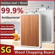 Ebony Whole-Piece and Stainless Steel Wood Chopping Board Household Solid Wood Cutting Board, Cuttin