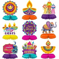 9 Keping Hiasan Sarang Lebah Diwali - Hiasan Parti Diwali, Hiasan Meja Demon Slayer, Hiasan Atas Mej