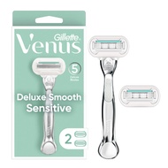 Venus Deluxe Smooth Sensitive Women's Razor Handle + 2 Blade Refills