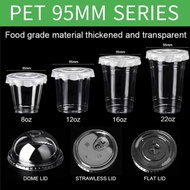 【100pcs】Plastic PP Y CUP (8oz, 12oz, 16oz, 22oz) 90/95mm for Milktea Cup, Disposable Plastic Cup Dis
