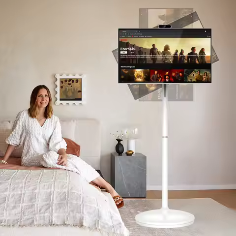 32 Inch Portable Smart TV Android 13 4K HDR LED RV Camping Home Entertainment TV White 8+128GB Built