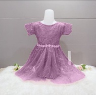 DRES BRUKAT TANGAN RENDA ANAK PEREMPUAN 1 - 8 TAHUN //DRES TUTU MERAH MAROON// TERLARIS DAN TERMURAH