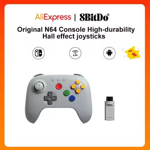8BitDo N64 2.4G Controller for Original N64 / Analogue 3D / Windows PC, Retro Gamepad Low Latency (G