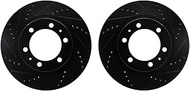 Dynamic Friction Company Front Brake Rotors-Drilled and Slotted-Black 8002-76029