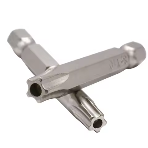 Set of 7 Nickel-Plated 5-Star Bits with Holes 50mm Long Star Bit Screwdriver Bits Made of S2 Materia