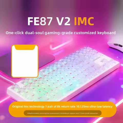 Irok FE87V2 Wireless Mechanical Keyboard 3-Mode Dual 8K Magnetic Axis fps Gaming Keyboard Transparen