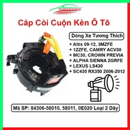 Horn cable for ALTIS 2009-2012, 1ZZFE, CAMRY, LEXUS LS430 SC430 RX35 Code 84306-58010, 58011, 0E020 