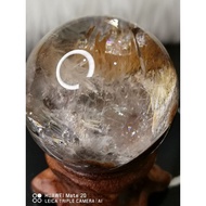 水晶球天然发晶胶花水晶球  crystal ball kristal Bola