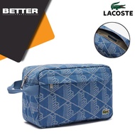 Clutch pria LACOSTE tas hand bag pocket casual toiletry motif monogram