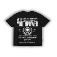 Áo Thun Big Boxy YOUTHPOWER FOREVER FOR LOVE From Rộng Nam Nữ Cổ Tròn Chất Liệu Cotton In Lụa Local