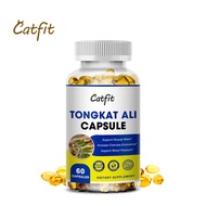 Catfit Tongkat Ali supplement maca root capsule with black pepper ginseng root ashwagandha saw palmetto pills improve hormone increase energy boost and muscle mass for men women