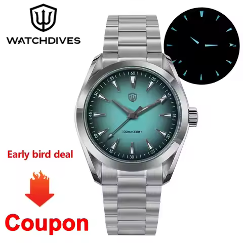 Watchdives WD0006 V2 Watch VH31 Sweep Second Quartz Movement Sapphire Luminous Stainless Steel Watch