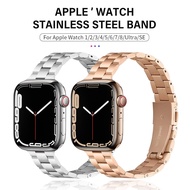 Stainless Steel Strap for Apple Watch Band 7 8 6 SE 44mm 41mm 40mm 45mm 49mm Women Slim Bracelet for iWatch Series 5 4 3 2 1