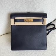 Hermes Kelly ado午夜藍金扣