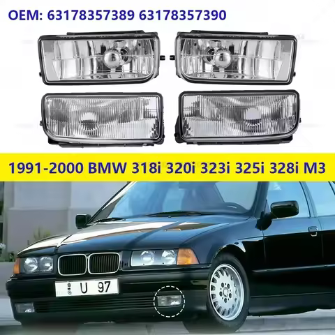 For 1991-2000 BMW 318i 318is 318ti 320i 323i 325i 325is 328i M3 (E36) Front Bumper Fog Lights (no Bu