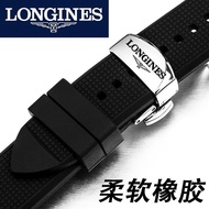 Longines Rubber Watch Strap Men's Original Famous Master Concas Army Flag Magnificent Moon Phase Uni