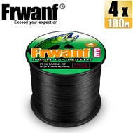 Frwanf 100M Black 4-Strand PE Braided Durable Fishing Line