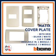 Bticino Matix Cover Plate with Grid for 1/2/3 Single Switch Module
