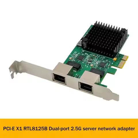 DT59 PCI-E X1 2.5G Gigabit Server Network Card RTL8125B Dual-Port Ethernet Network Card Desktop Serv
