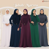 Dalila Jubah Marwa Ironless Tanpa Tudung Saiz S - 3XL Baju Gamis Dress Plain Black White Muslimah Umrah Haji Tanpa Gosok Hitam Putih