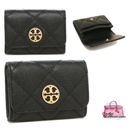 (STOCK CHECK REQUIRED)TORY BURCH WILLA QUILTED LEATHER CARD CASE BLACK 87866