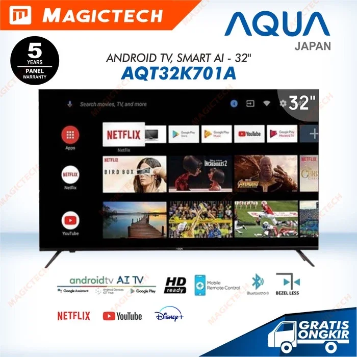 TV LED AQUA 32 INCH / 32" AQT32K701A ANDROID SMART TV HD DIGITAL