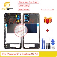 พร้อมสำหรับสินค้าใหม่สำหรับ Realme X7 / Realme X7ฝาหลังหลัง5G อะไหล่กรอบกลางปลอกหุ้มแผ่นหนามเตย + เค