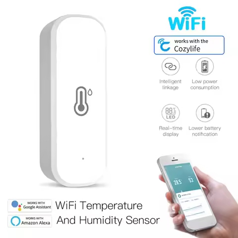2PCS CozyLife WiFi Temperature Humidity Sensor Smarthome Connected Thermometer Compatible With Smart