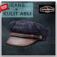 Premium Sailor Fiddler Hat - Captain Hat - Classic Greek Fisherman Hat - Sailor Cap Made of JEANS an